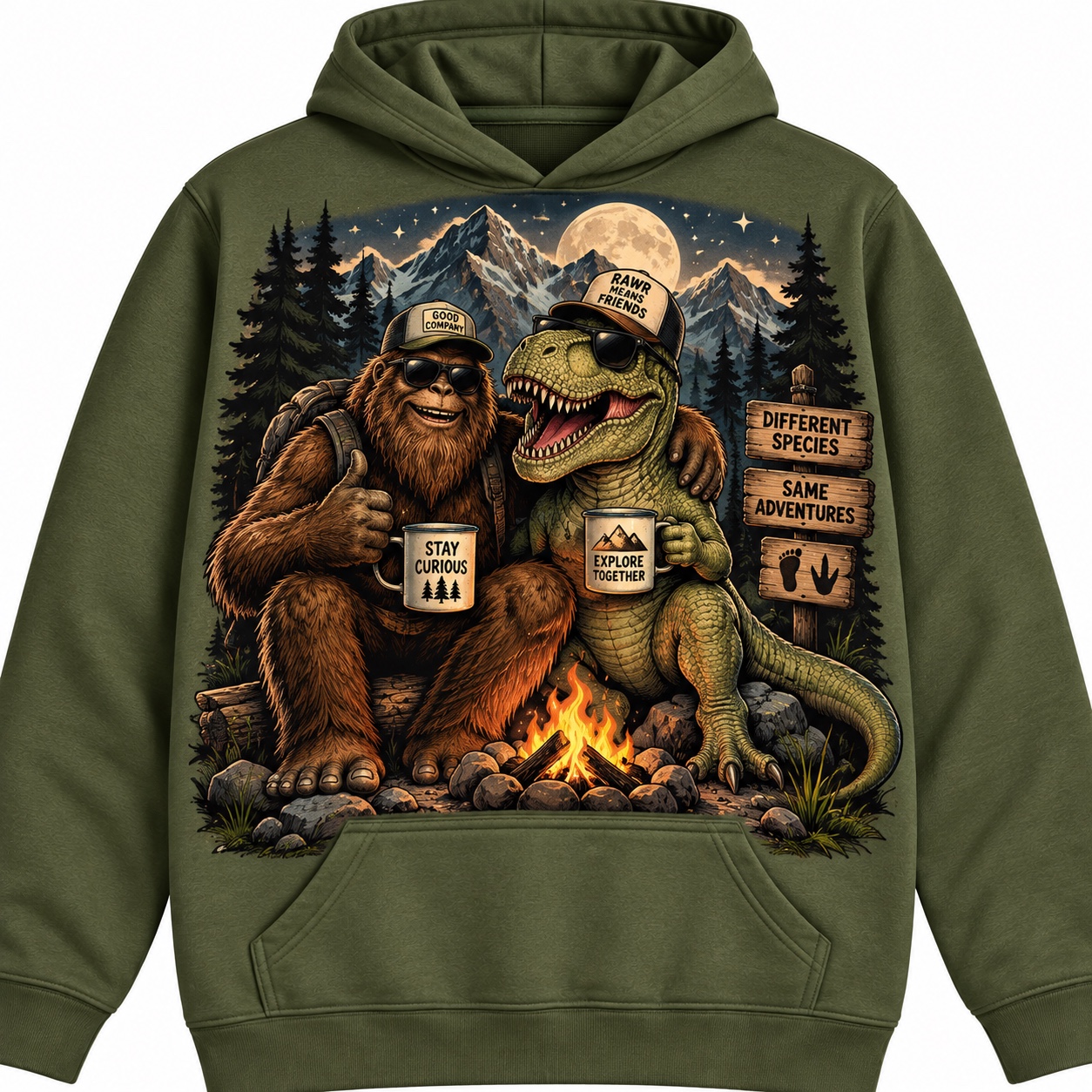Bigfoot & T-Rex • Kids' Hoodie